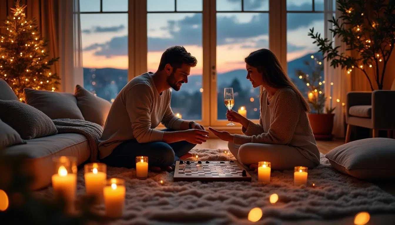 explorez des jeux amusants et romantiques pour célébrer un nouvel an inoubliable en amoureux, dans le confort de votre maison.