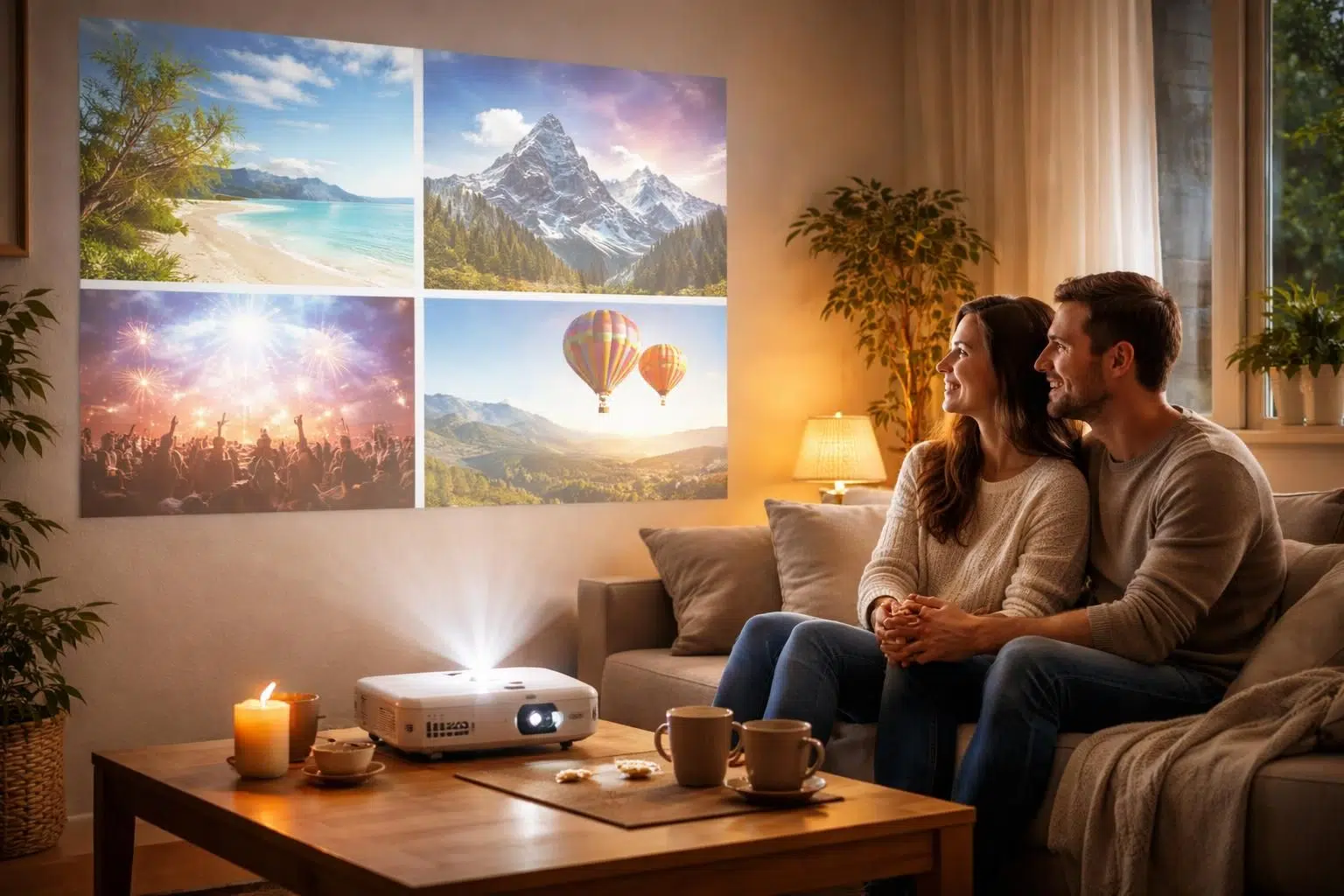 découvrez comment un vidéoprojecteur epson transforme vos souvenirs de couple en une bucket list projetée au mur, pour des moments inoubliables à partager.
